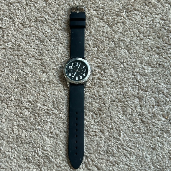 Men’s vintage black/silver stainless steel‎ adjustable bracelet watch one size - Picture 1 of 7